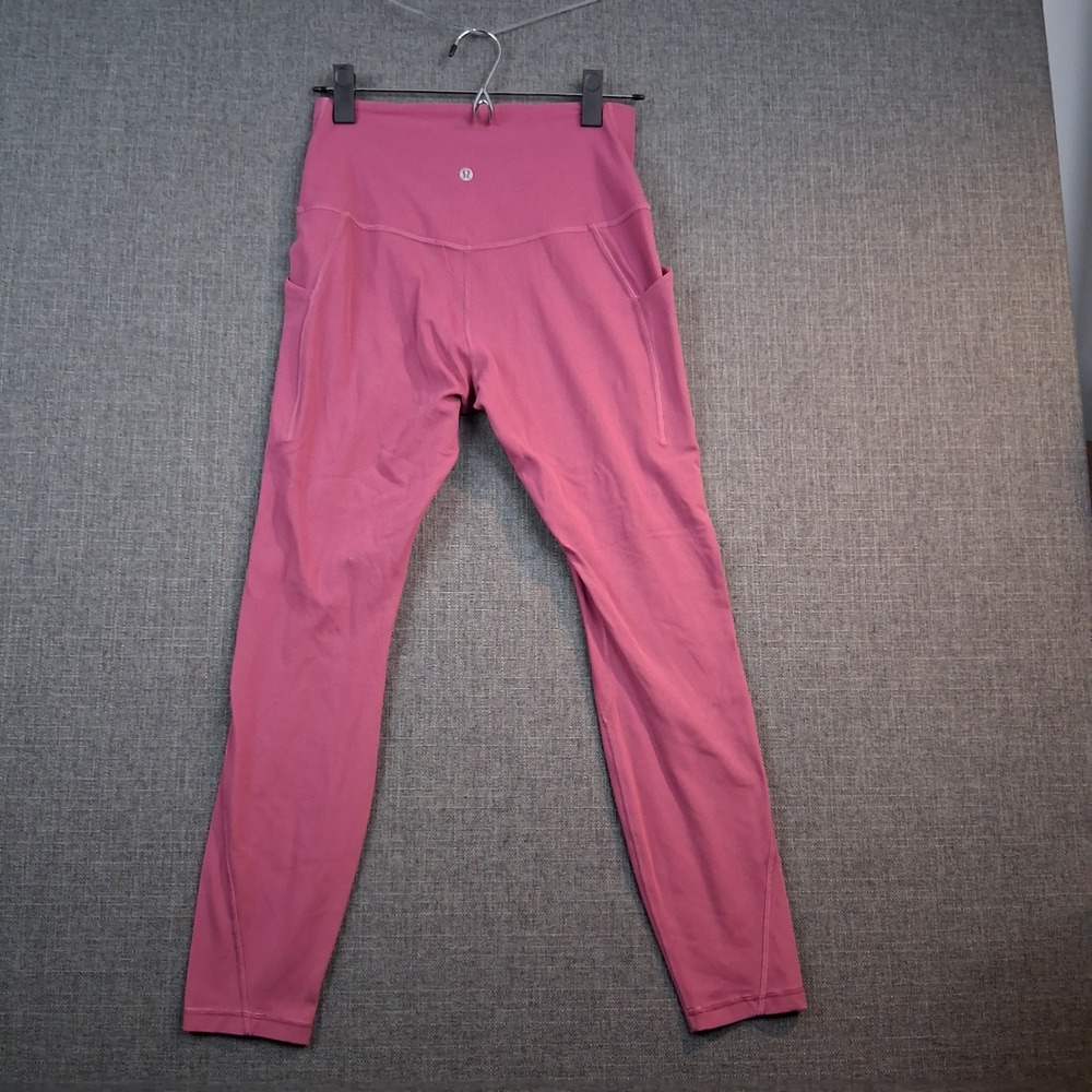 Lululemon High Rise Athletic Leggings with Pockets Pink Berry 23 Inseam